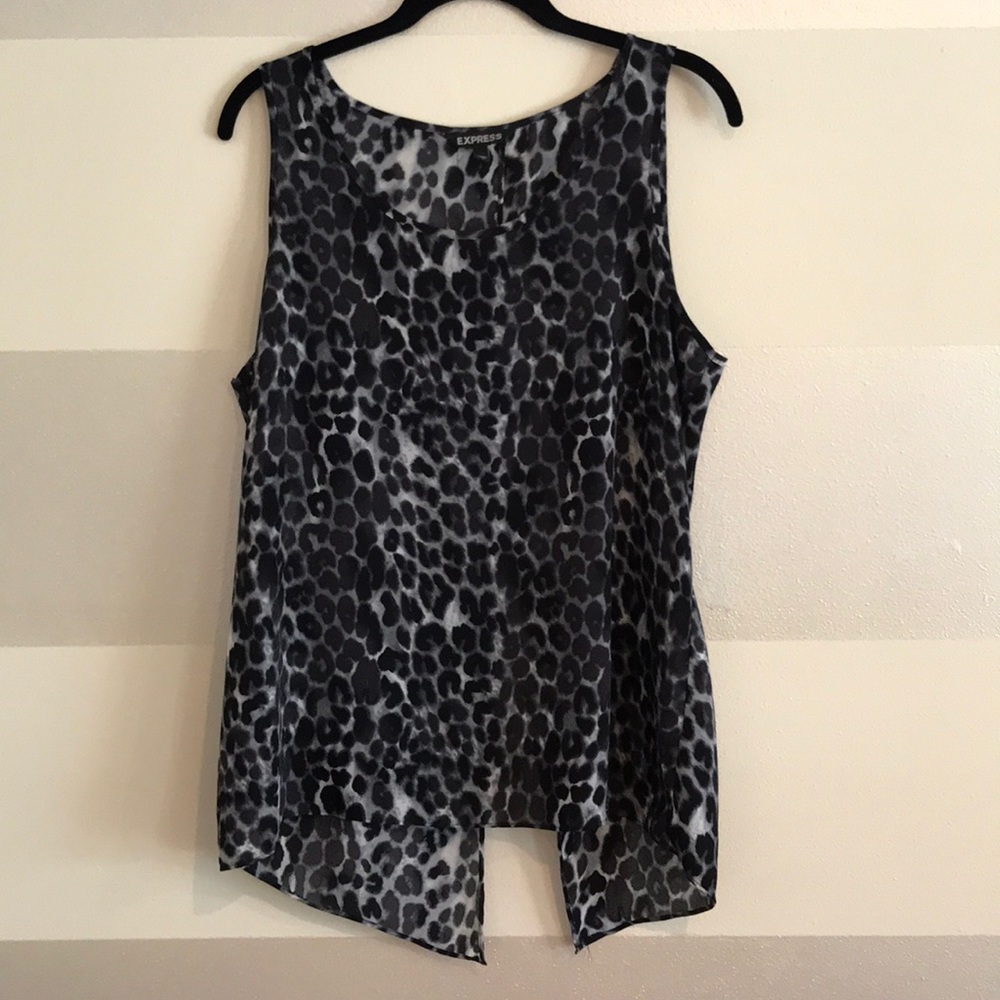 Express Black Cheetah print Top